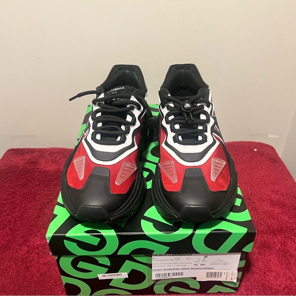 Dolce & Gabbana Red and Black Sneakers Bold Design